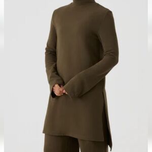 Waffle Co-ord Top & Wide Leg Trouser Set - Olive